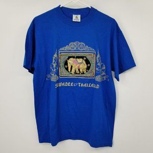Poppy‎ Swadee Thailand 3D Elephant Beaded Short Sleeve Shirt